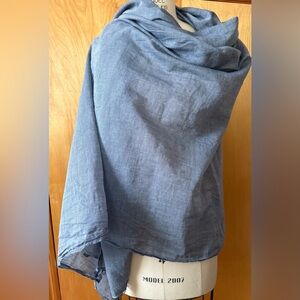 Steel blue lightweight oversized scarf